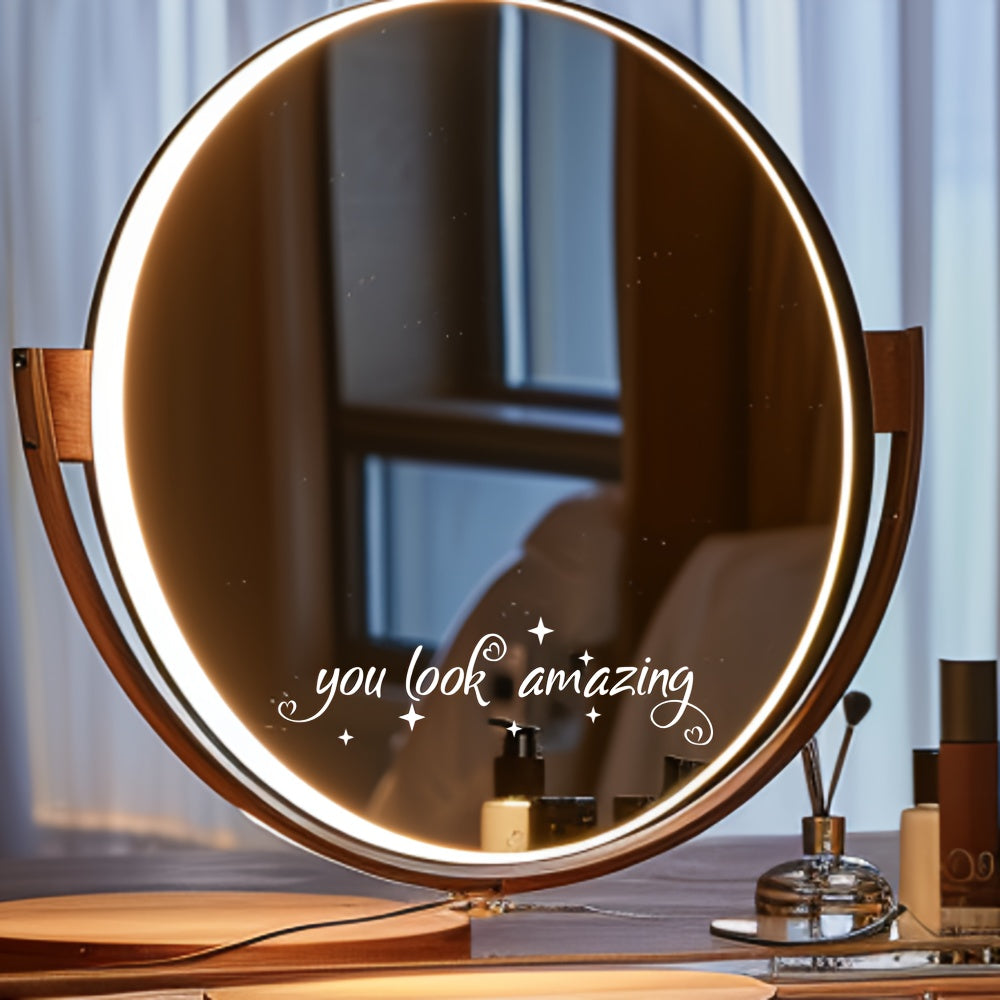 Mirror Decal for Vanity and Bathroom Mirrors 27.94x10.16cm Self-Confidence Boosting Adhesive