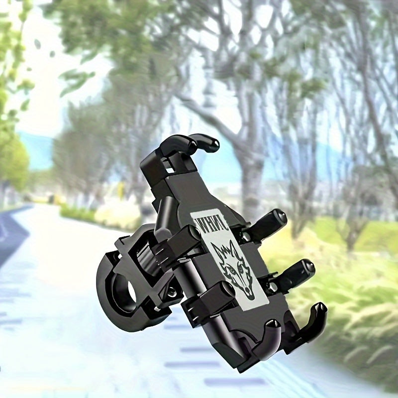 Motorcycle Phone Holder Shockproof Rotatable Bracket for Smartphones Black