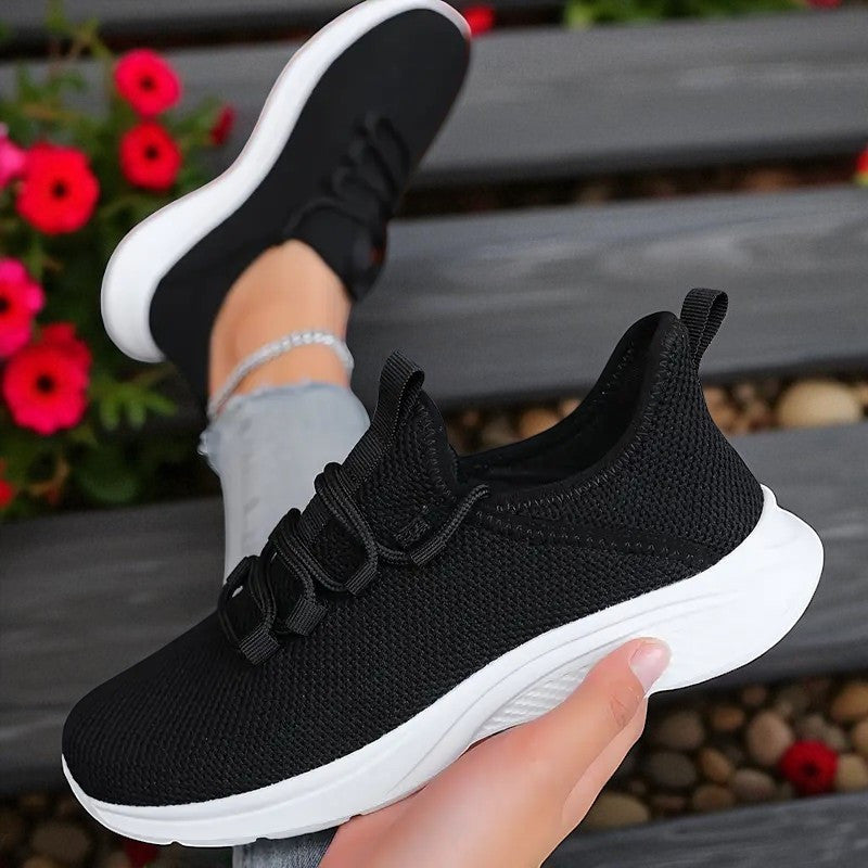 Women's Lightweight Breathable Slip-On Sneakers Grey White Casual Fitness