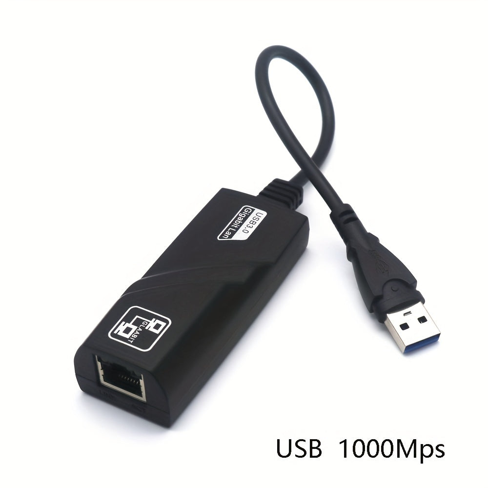 USB 3.0 Ethernet adapteri PC/Laptop uchun, 1000Mbps/100Mbps tezliklarni qo'llab-quvvatlaydi, Smartthings bilan mos keladi, USB orqali quvvatlanadi, ishlash voltaji ≤36V.