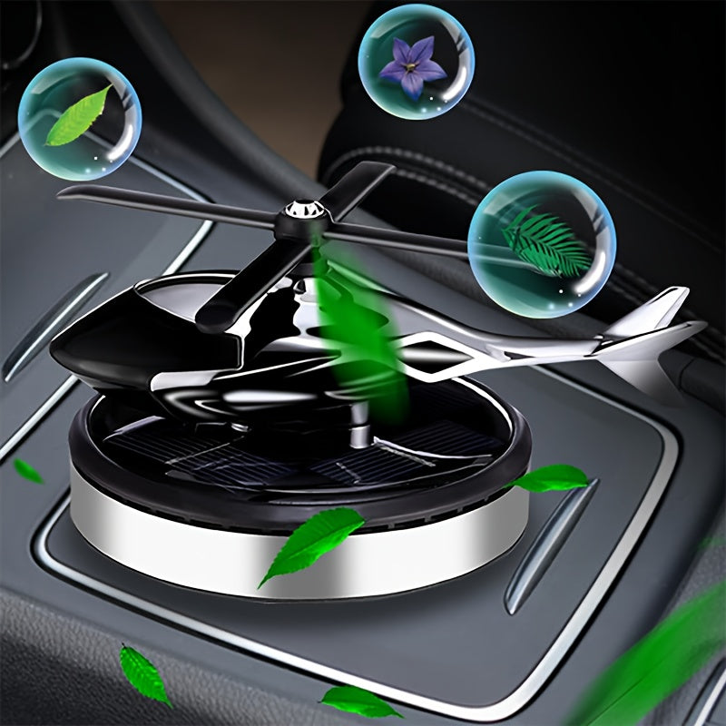 Solar Rotary Helicopter Car Air Freshener Long-Lasting Fragrance Interior Decor