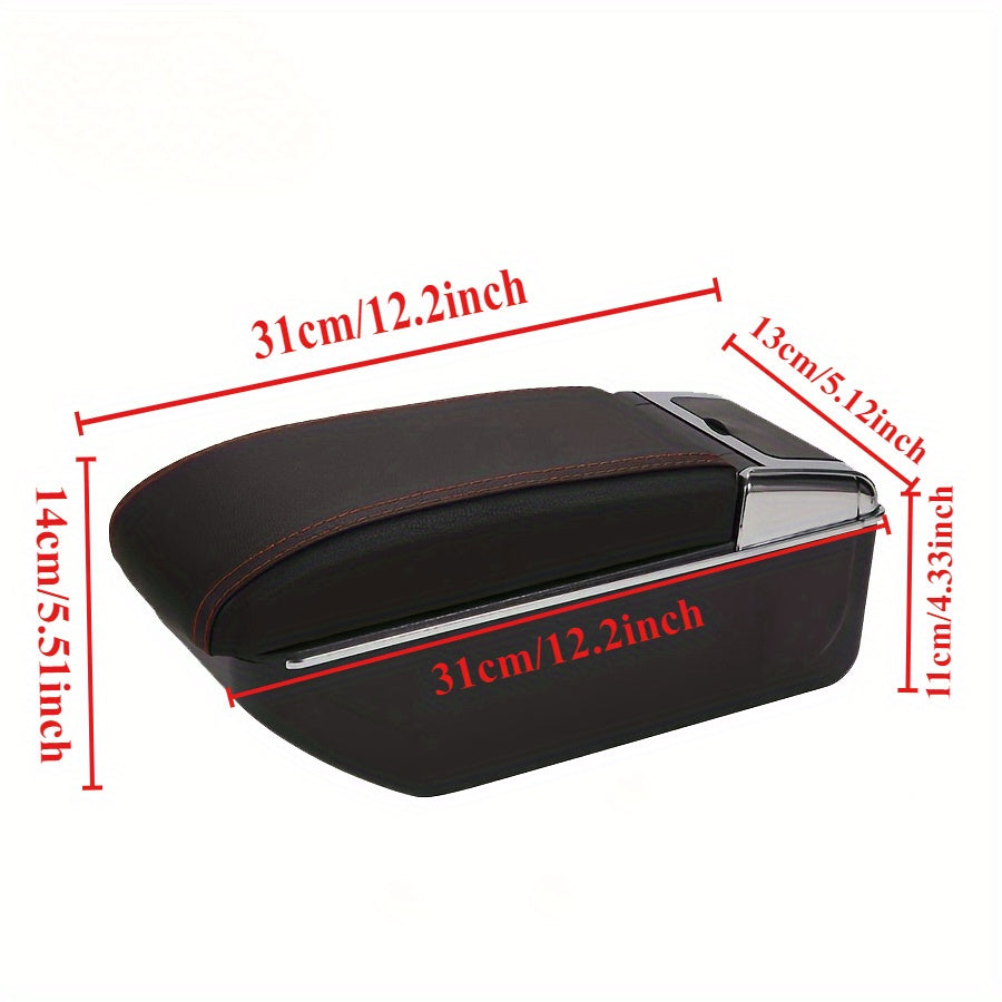 Подлокотник с кожаным чехлом черного цвета для малых автомобилей, ящик для хранения в центре консоли