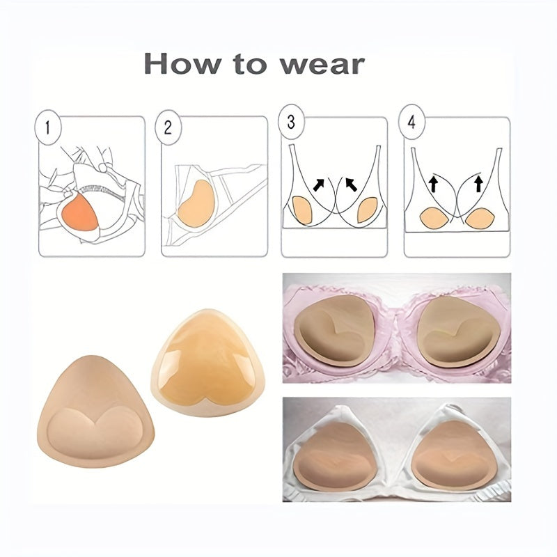 Women's Black Push-Up Triangle Chest Pads Adhesive Stick-On Bra Enhancers