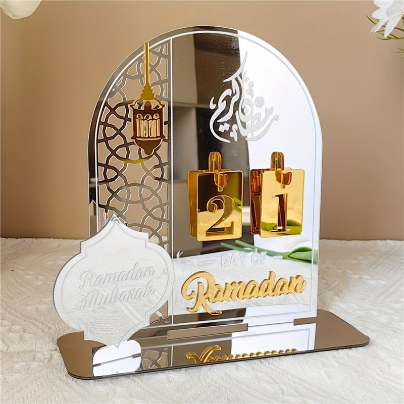 Ramadan Countdown Calendar with Acrylic Base and Number Display for Daily Gifts