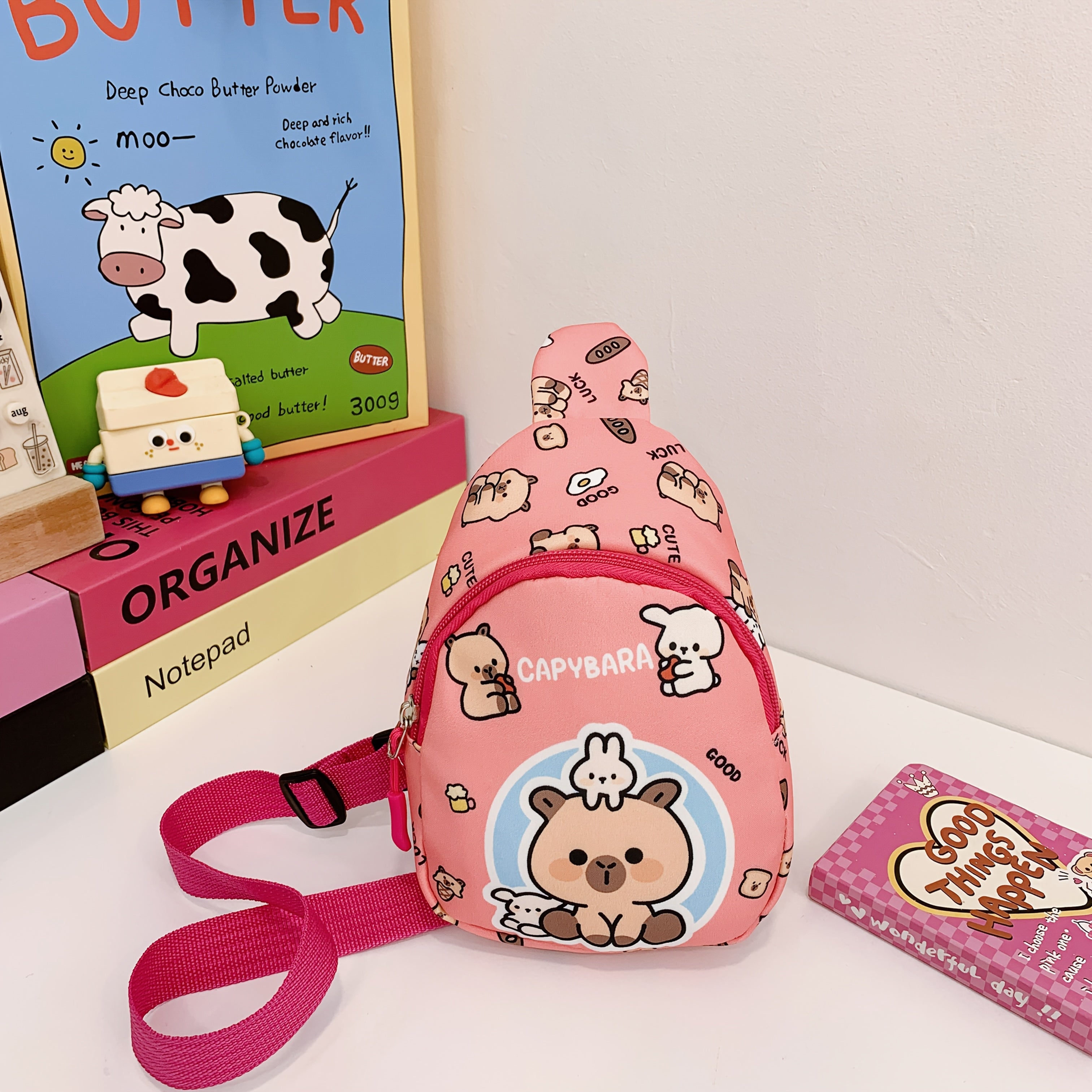 Bolso bandolera rosa para niñas con monedero desmontable, nylon, cierre de cremallera ajustable, ideal para viajes, senderismo y ciclismo