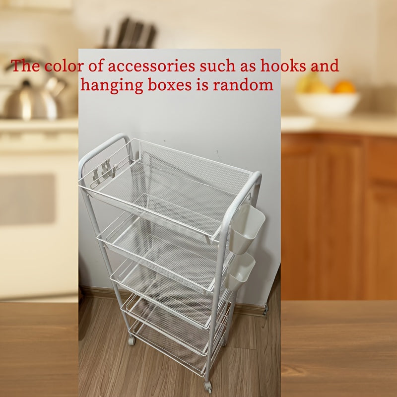 Compact Rolling Storage Cart with Multiple Layers for Bathroom Kitchen Bedroom