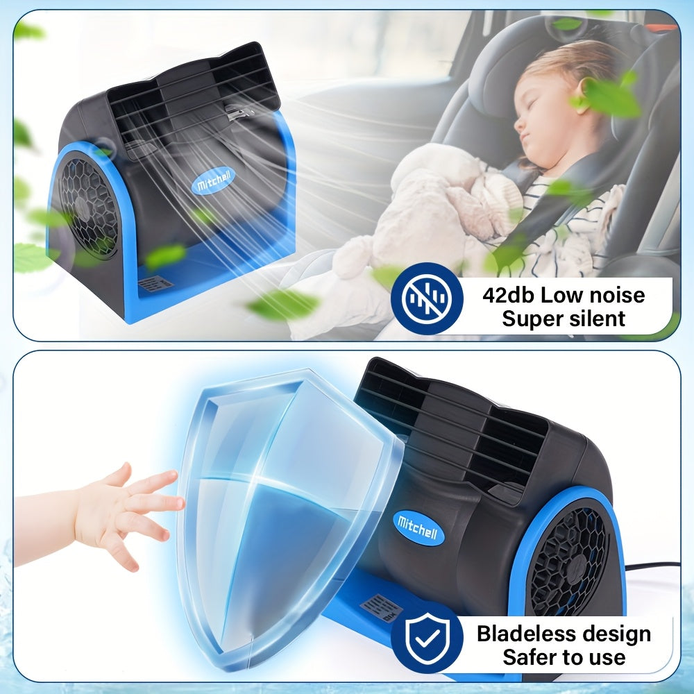 Vehicle Air Fan for Cars Trucks Boats RVs Silent Cooling 12V Low Noise