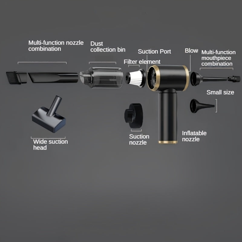 Avtomobil va uy uchun quvvatli suv o'tkazuvchanlik bilan qo'lda ishlatiladigan changyutgich, ventilyator bilan