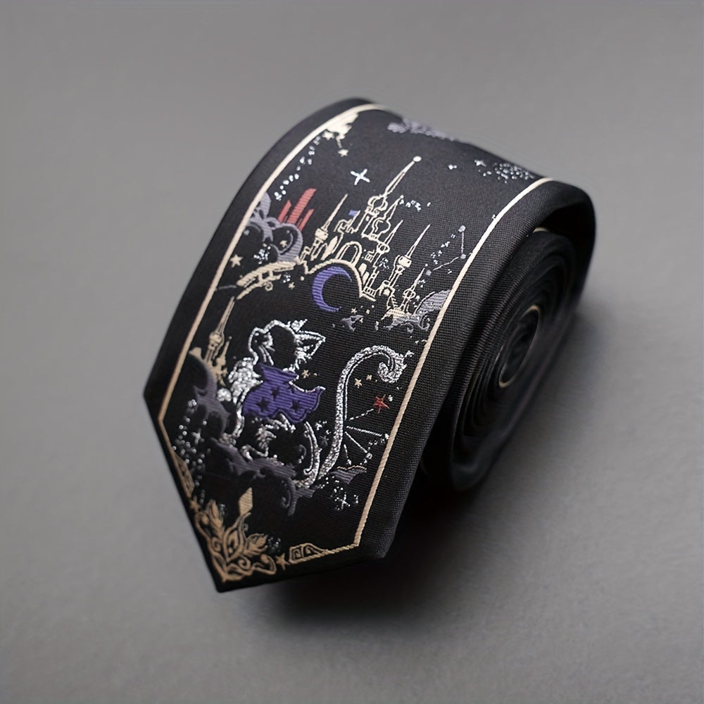 Silvery Wire Print Tie Unisex Fashion Accessory for Valentine's Day