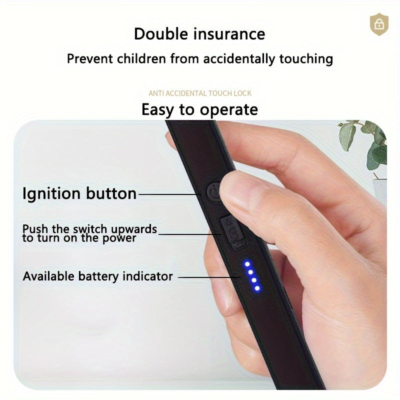 Rechargeable Electric Arc Lighter Set Windproof Candle Gas Stove Barbecue