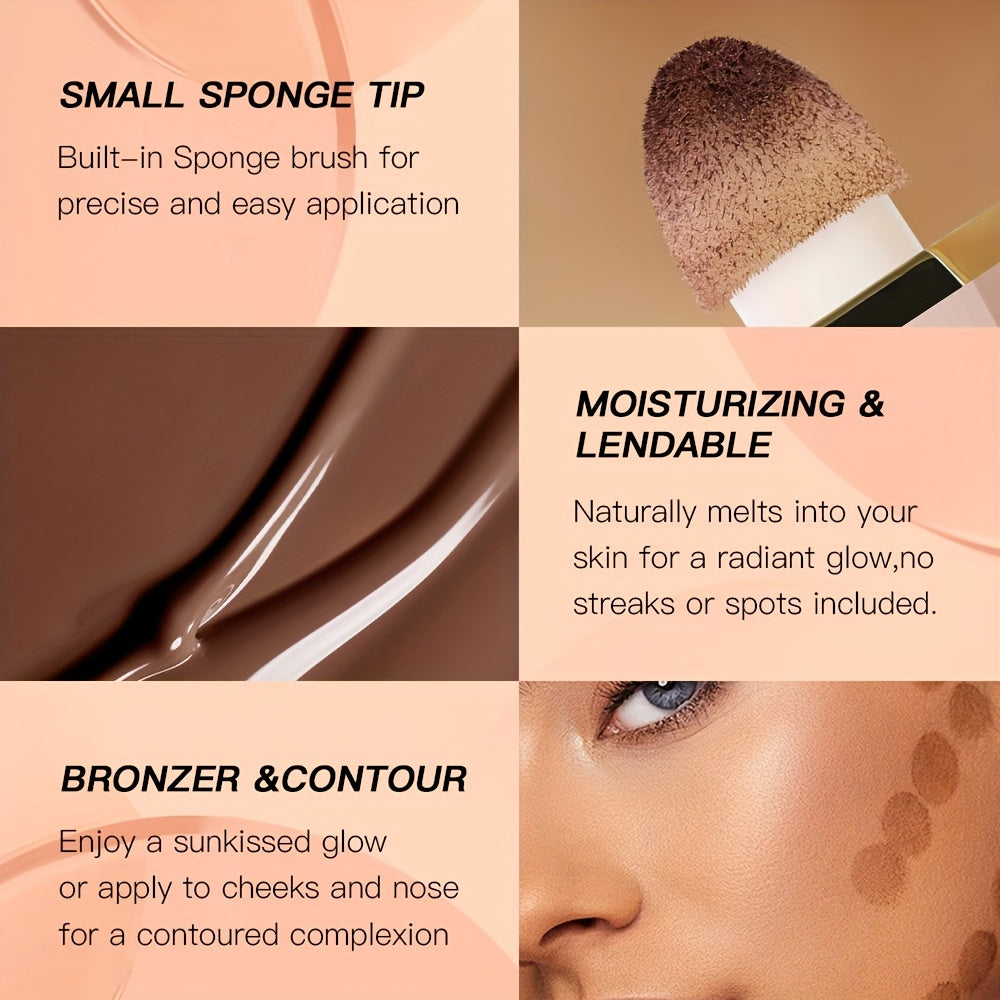 Corrector líquido para rostro de mujer y contorno - Hidratante, a prueba de agua, con aplicador de esponja