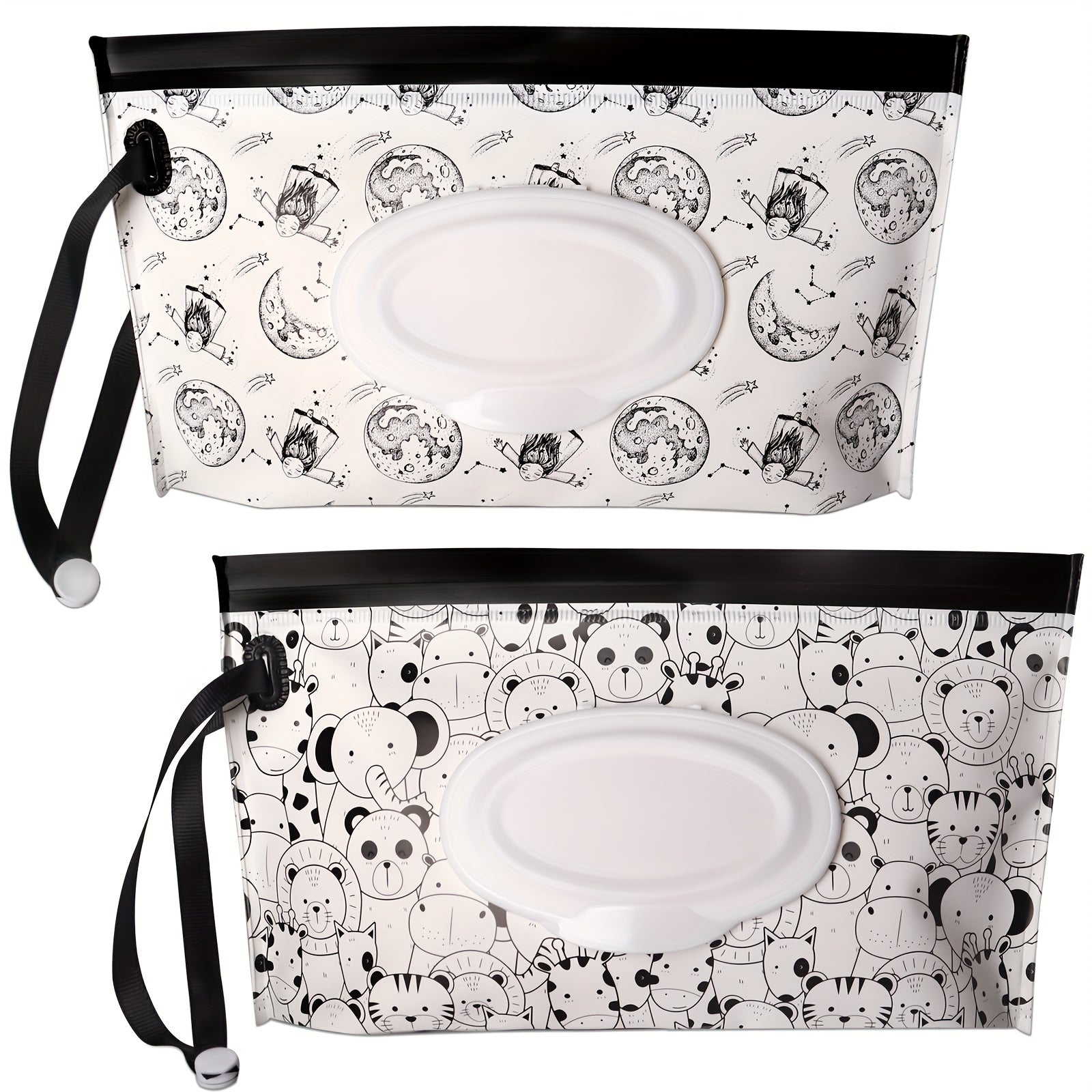 2 ta Tozalash Qutisi: Qayta ishlatiladigan Portativ Nam Tozalash Pochkalari - Sayohat uchun Dispenser - Rojdestvo, Halloween, Shukronalik Kuni uchun Mukammal Sovg'a