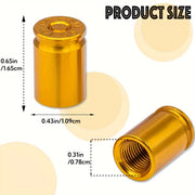 Set of 8 Brass Tire Valve Stem Caps for Cars Bikes Trucks and SUVs