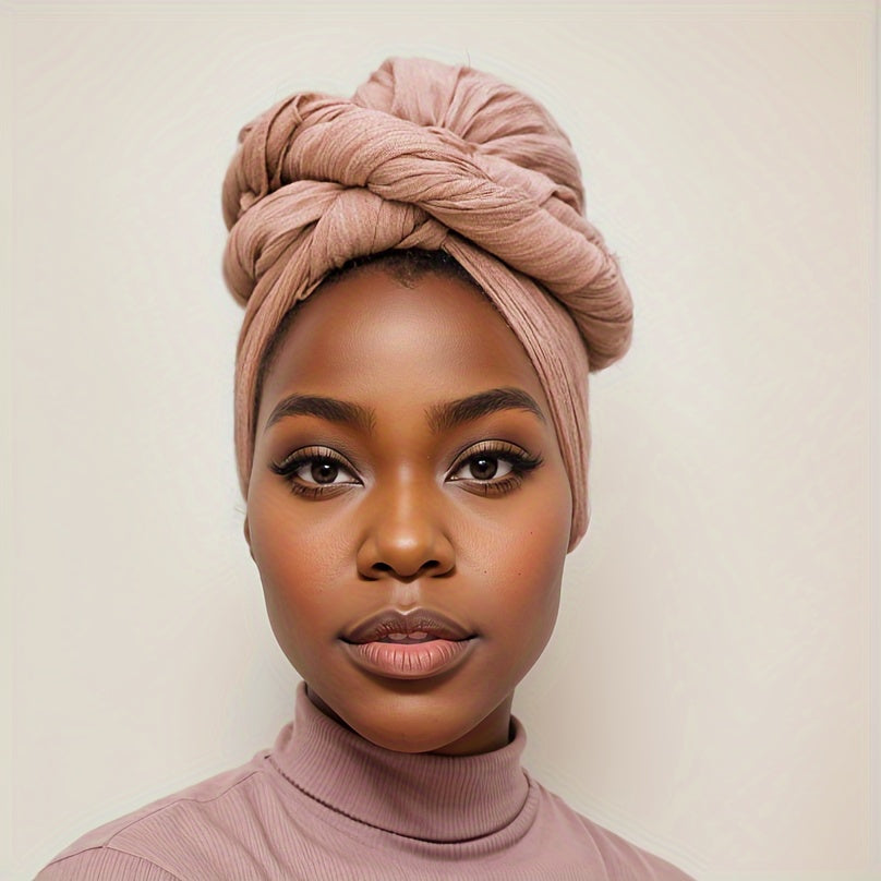 Women’s Cotton Shawl Hijab Sun Protection Wrinkle-Free Solid Color