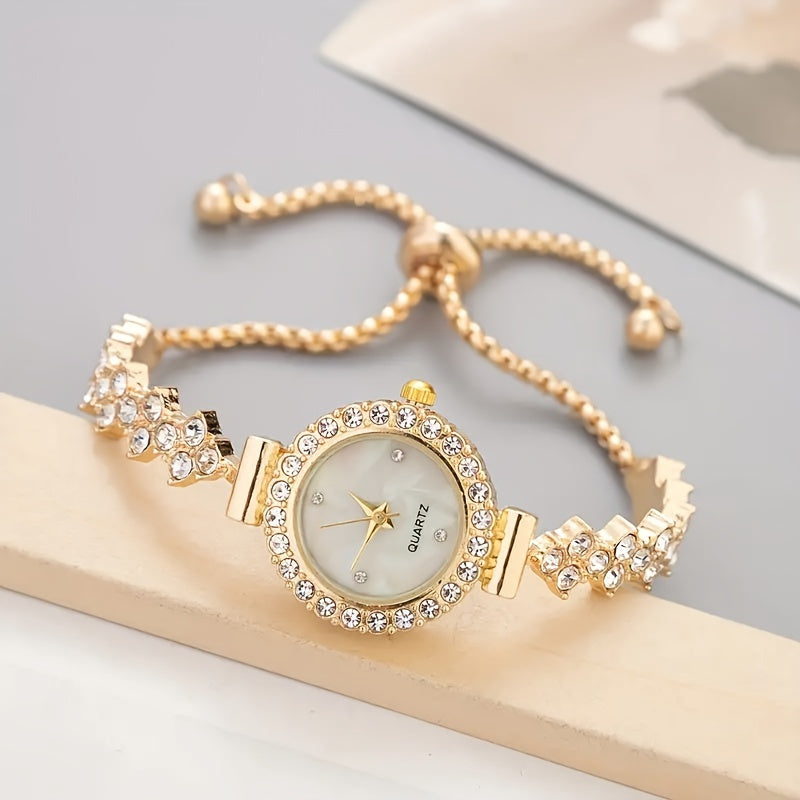 Women's Quartz Watch Rhinestones Circular Case Analog Display Luxury
