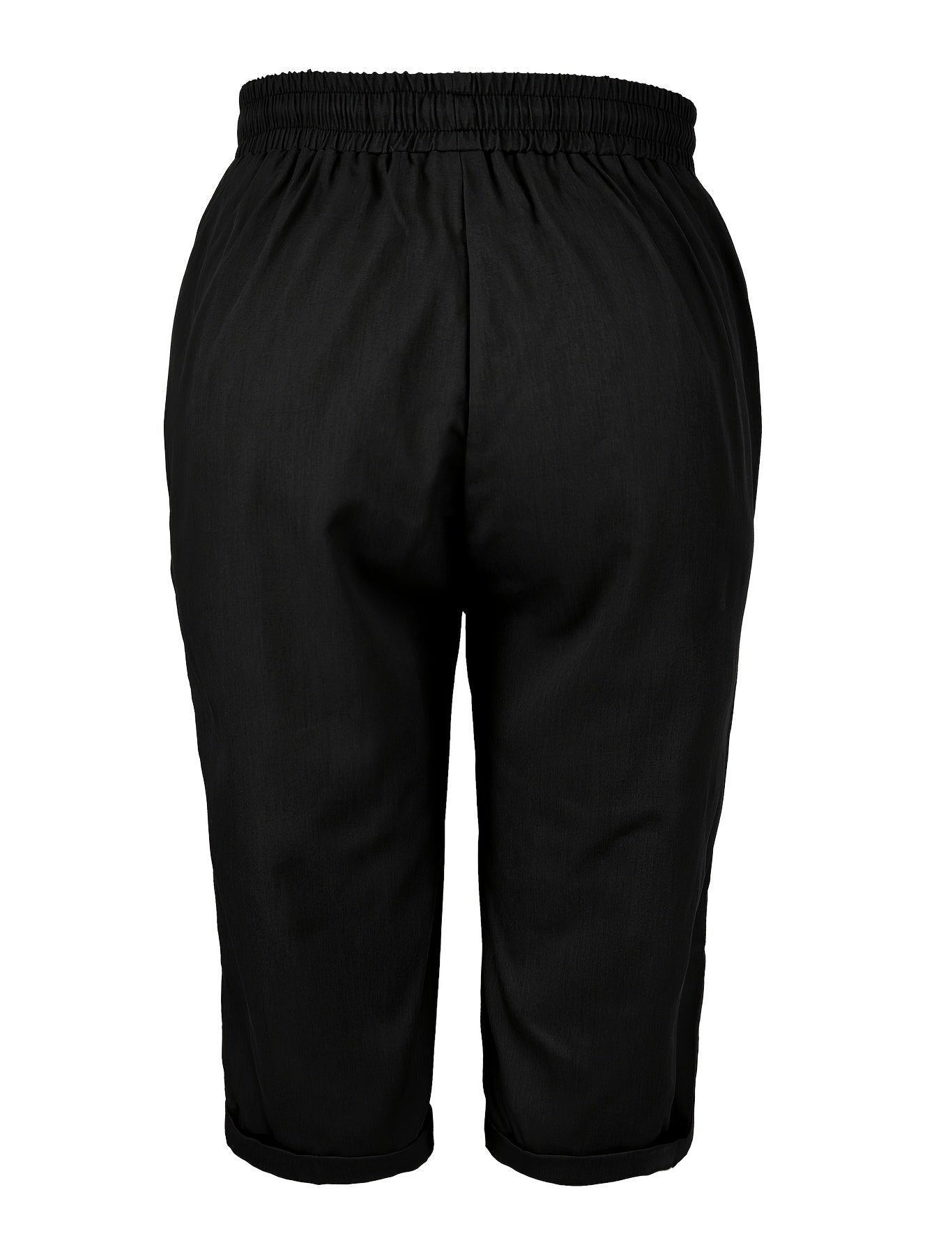 Капри для женщин больших размеров свободные с шнурком, повседневные, с эластичным поясом, летние