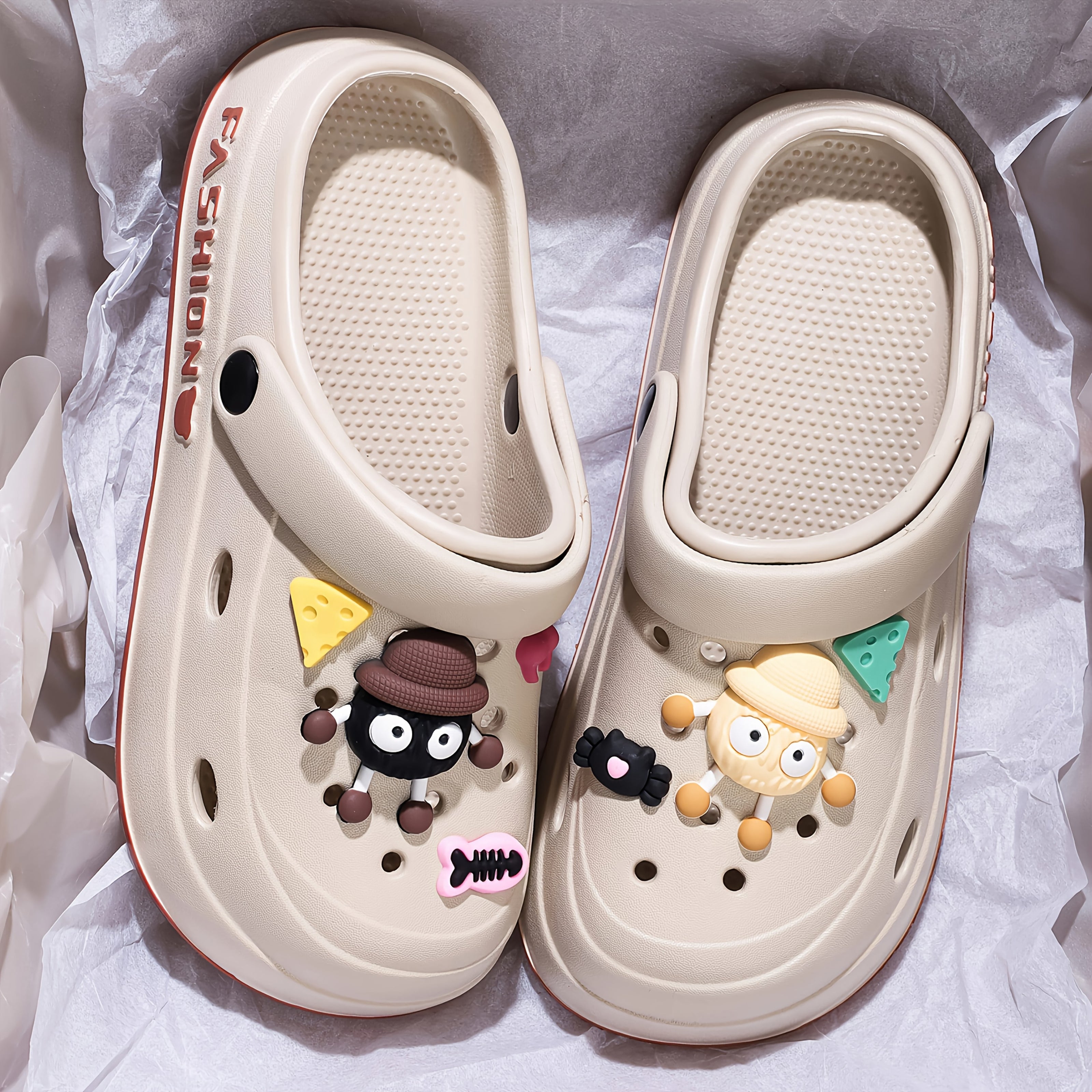 Women's Comfortable EVA Indoor and Outdoor Clogs with Charcoal Pendant