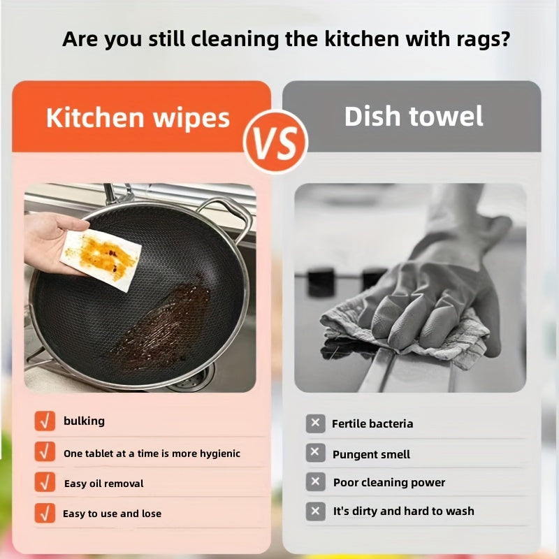 240 Extra Thick Kitchen Cleaning Wipes for Oil and Stains Disposable Non-Woven Fabric