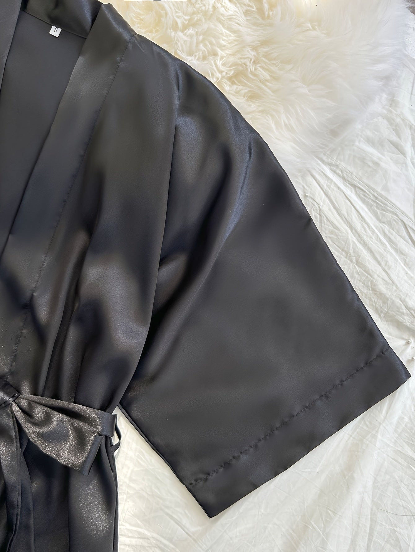 Women's V-Neck Sleepwear Set with Long Pants 4 Pieces Polyester Solid All-Season