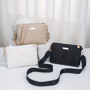 Faux Leather Wave Pattern Crossbody Bag for Daily Use with Adjustable Interchangeable Straps