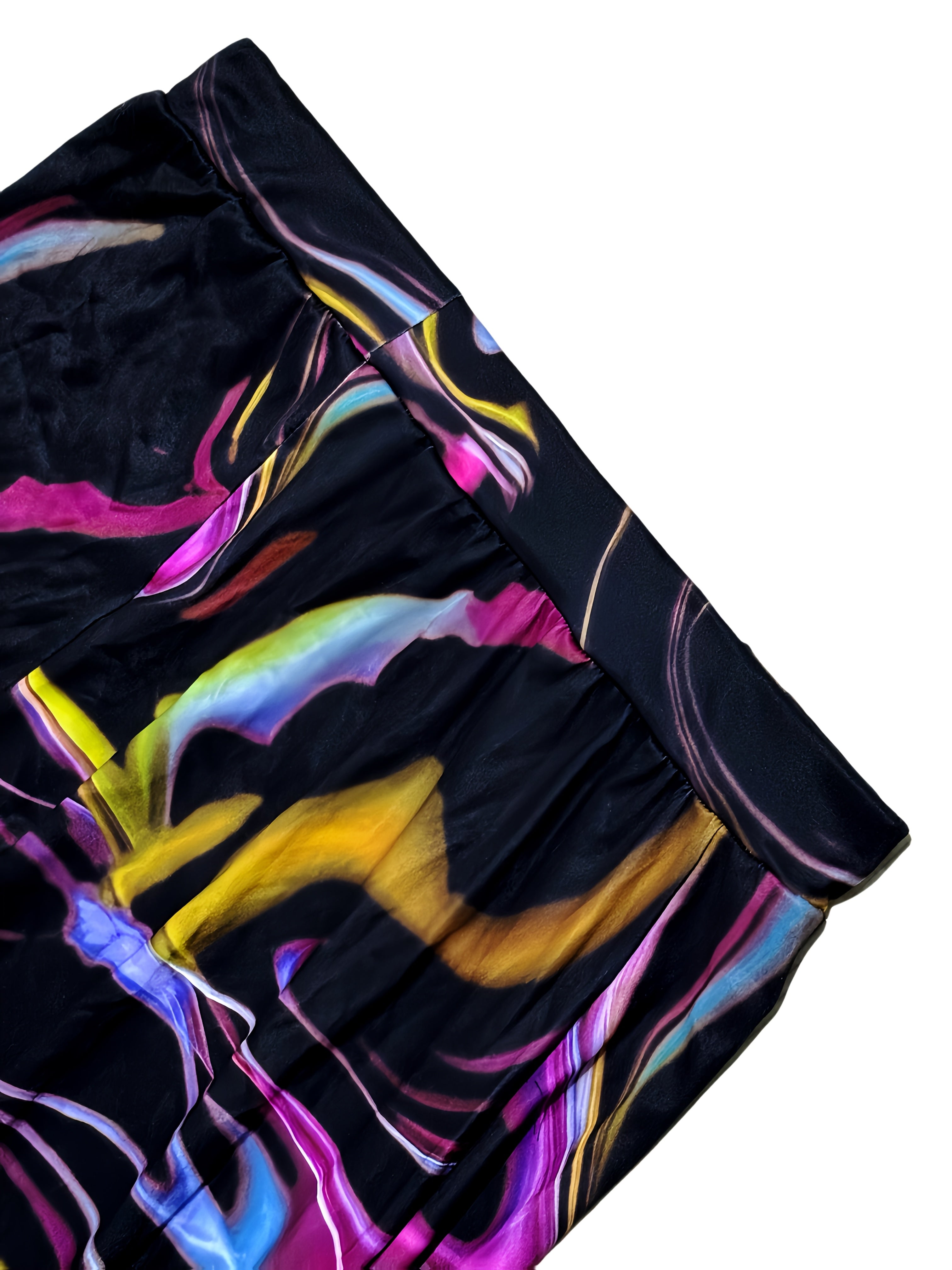 Falda larga de talla grande para mujer de cintura alta con patrón abstracto