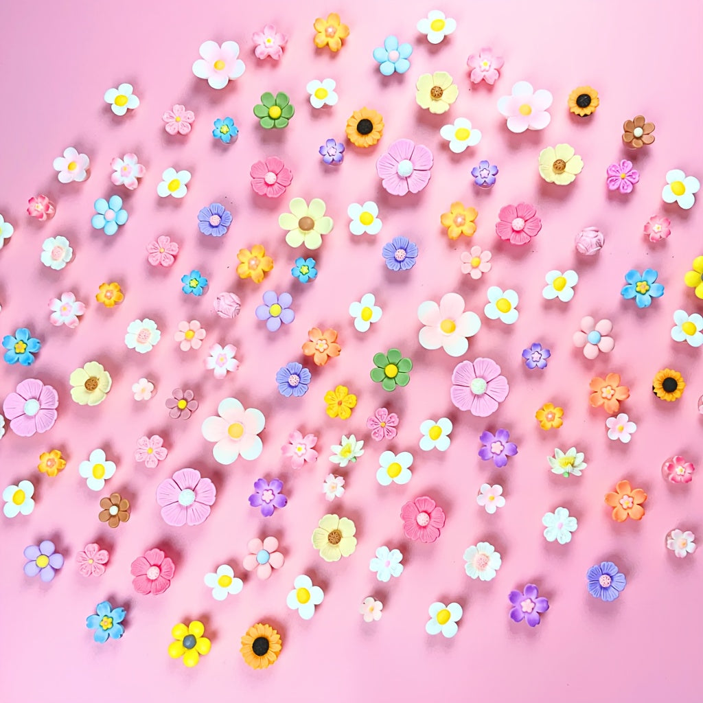 Ayollar uchun ABS Flower Shoe Charms 15Pcs Rang-barang Daisies Rose Dekoratsiyalari