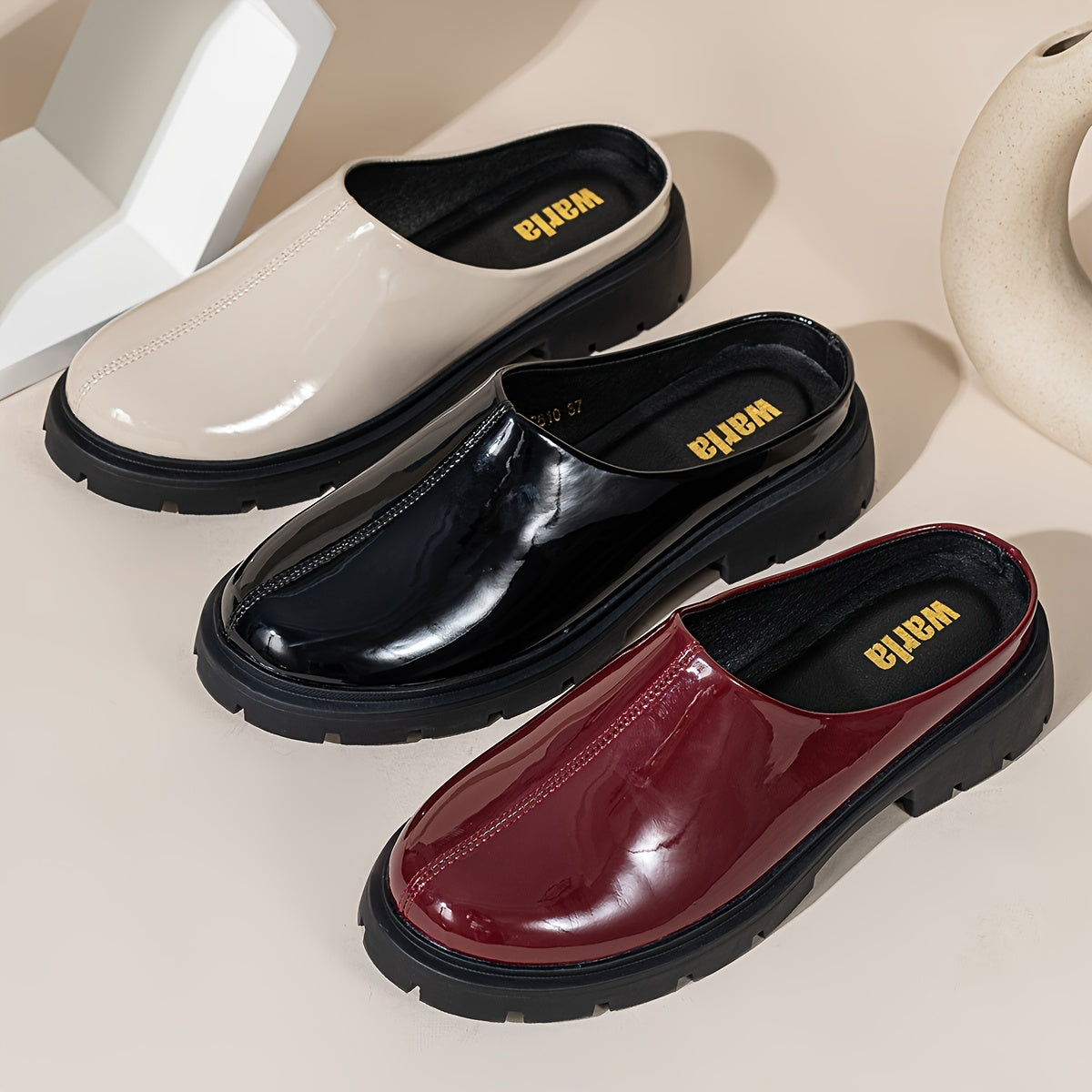 Ayollar uchun bir rangli slayd sandalki, kundalik yopiq barmoqli, yozgi oyoq kiyimlari