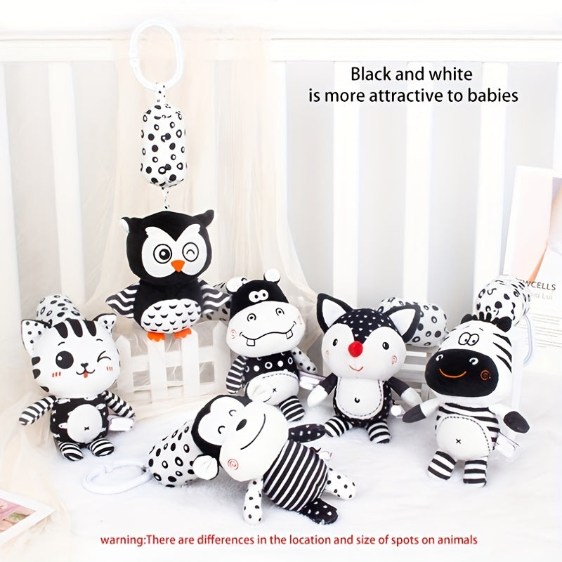 Baby Rattle Wind Chime for Visual Training and Development Black and White Toddler Gift