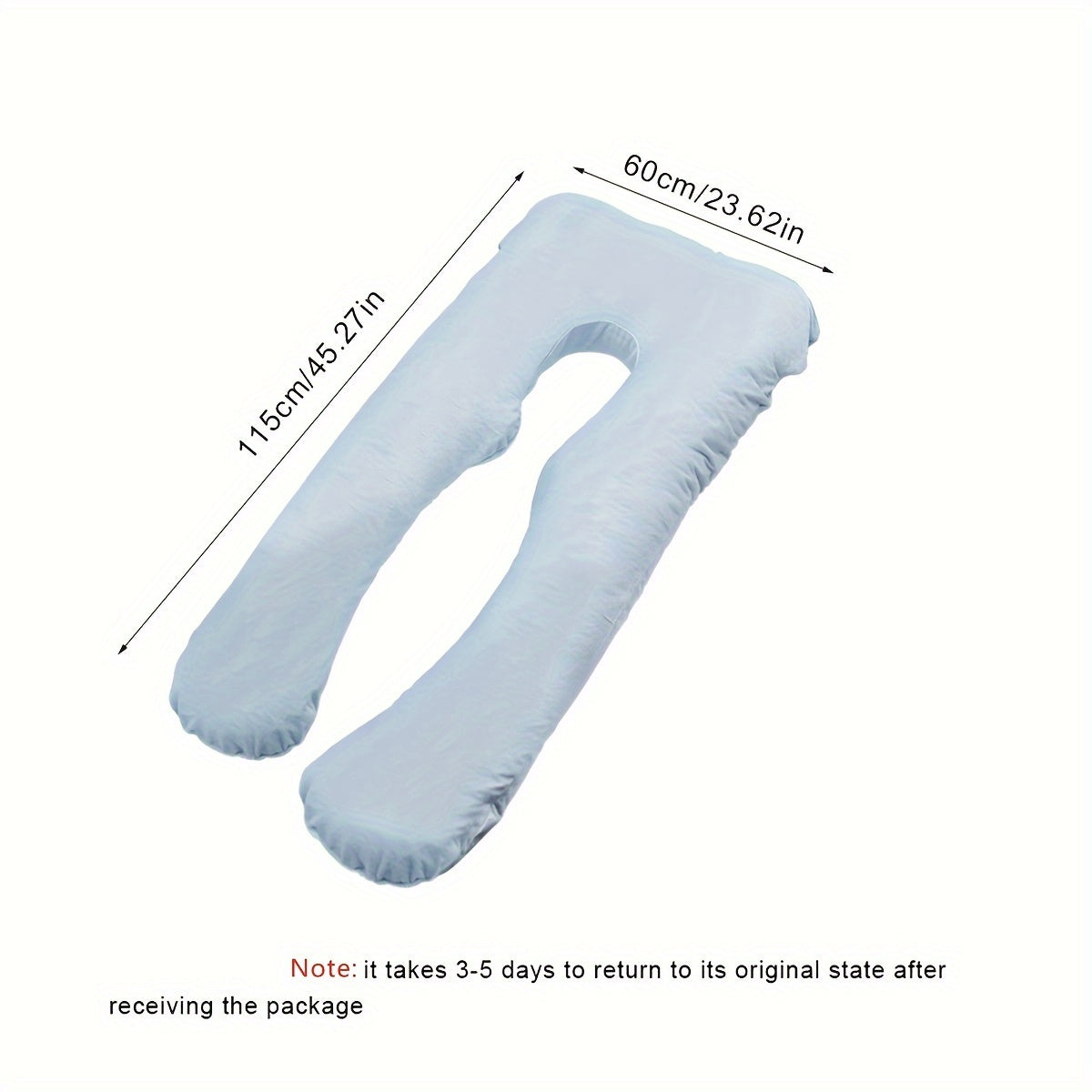U-Shaped Maternity Pillow Full Body Support Plush Cover Included Gray Pink Blue Black