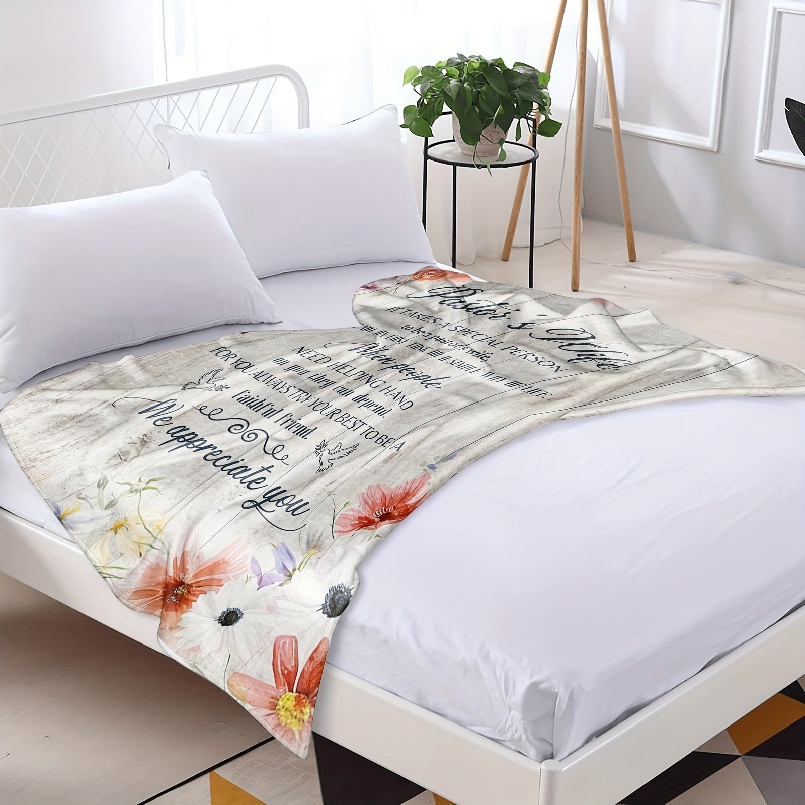 Gift for Pastor's Wife Cozy Throw Blanket for Christmas or Birthday Sofa Use