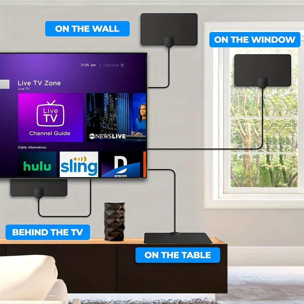 Indoor Digital TV Antenna 1080 Mile Range 4K Full HD Signal Booster USB Powered