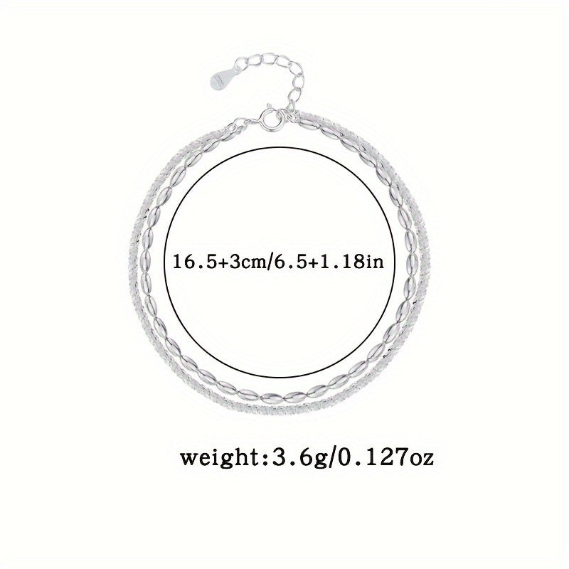 S925 стерлинговое серебро браслет с двойным слоем с мартовским камнем, элегантный блестящий дизайн, идеально подходит для повседневной и праздничной носки, вечный роскошный аксессуар для любого сезона.