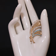 Elegant Feather Brooch Pin for Women Enamel Irregular Shape Fashion Accessory