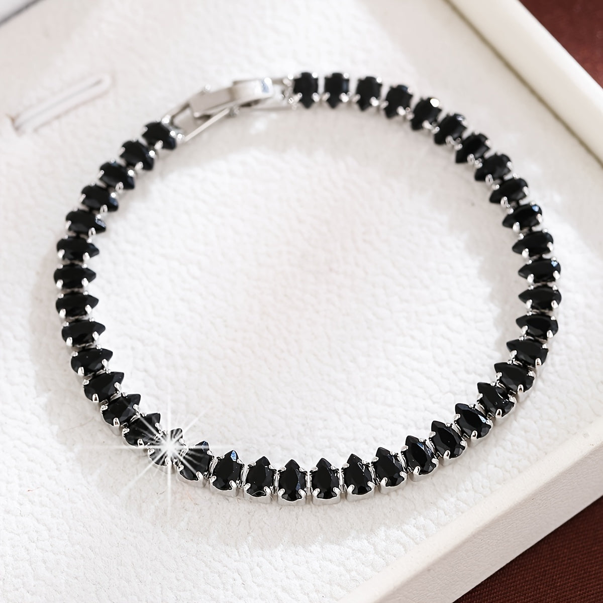Black Zirconia Bracelet for Women Stylish Jewelry Trendy Accessory