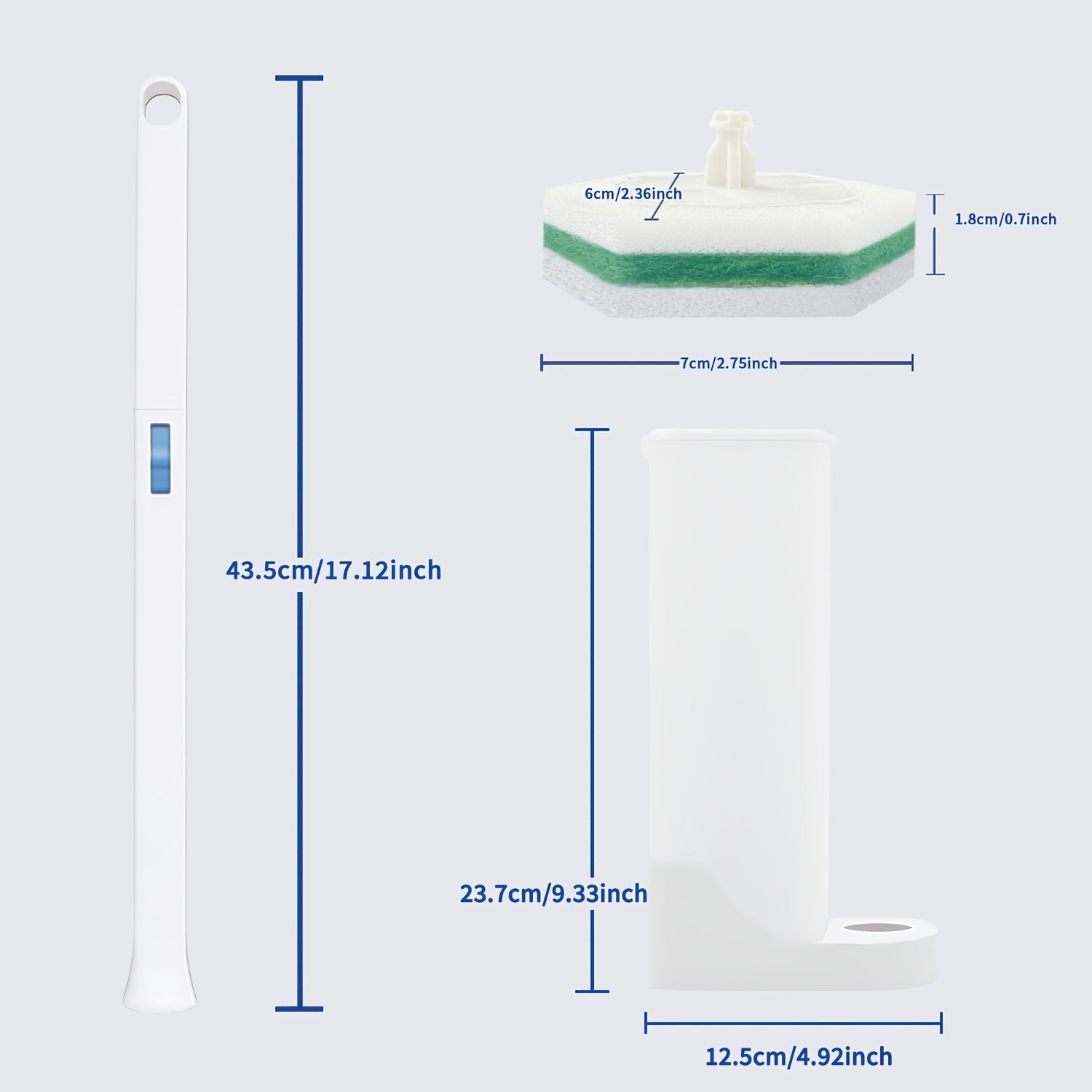 Toilet Cleaning Set with Disposable Sponge, Cleaning Rod, Storage Bucket