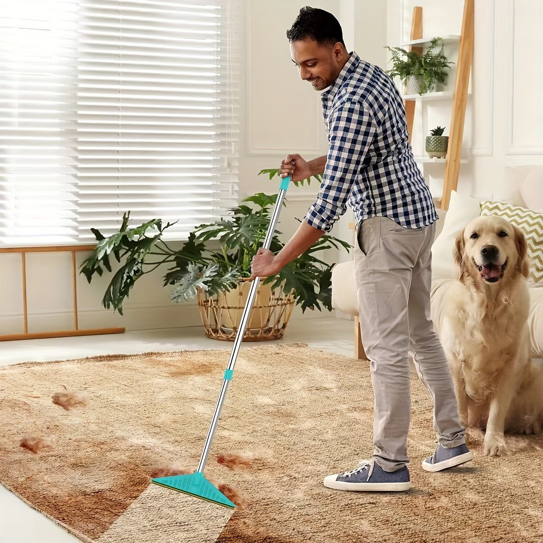 Long-Handled Pet Hair Remover Brush for Carpets Couches and Beds