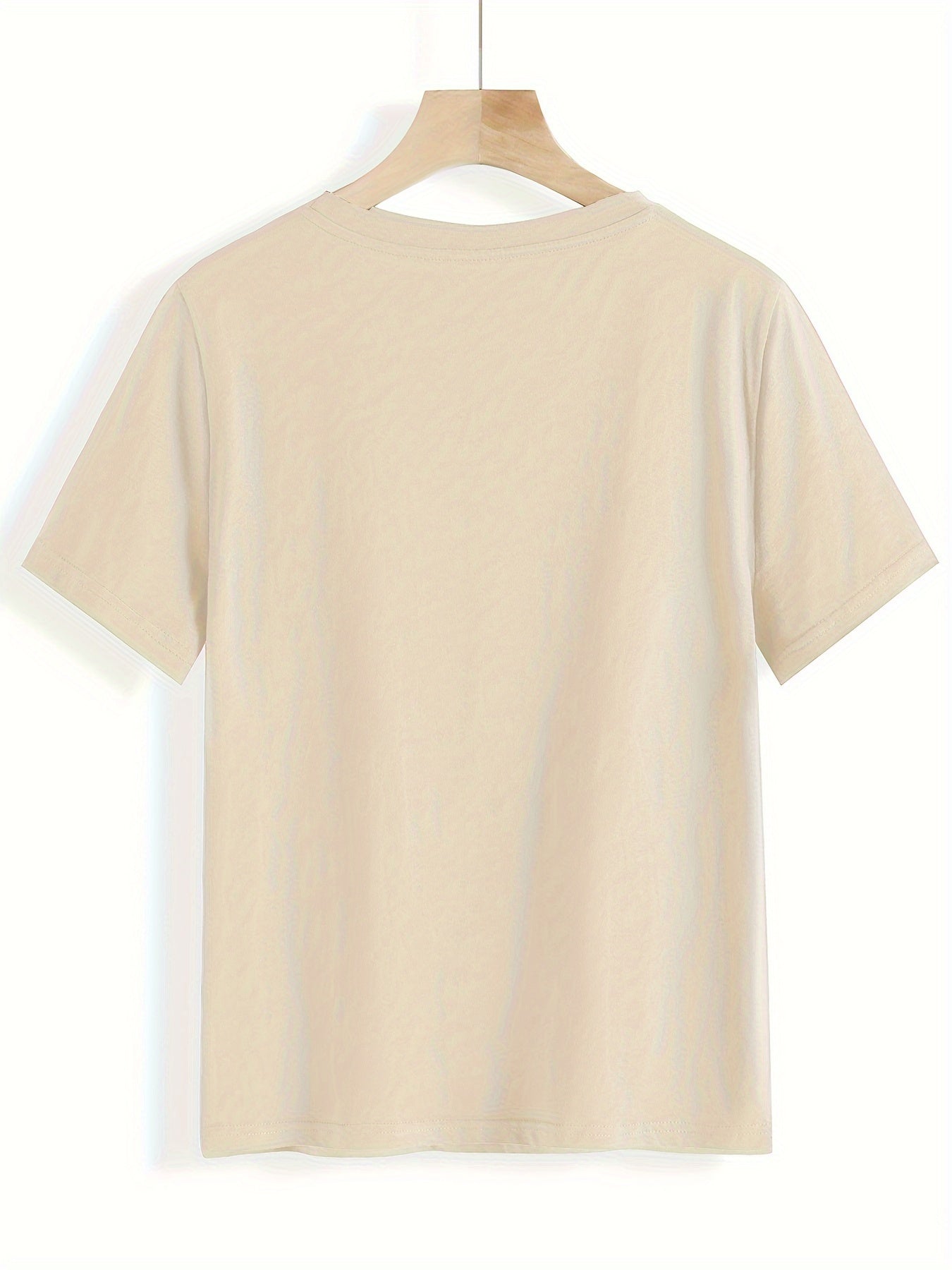 Women's Plus Size Solid Crew Neck Short Sleeve T-Shirt for Spring and Summer