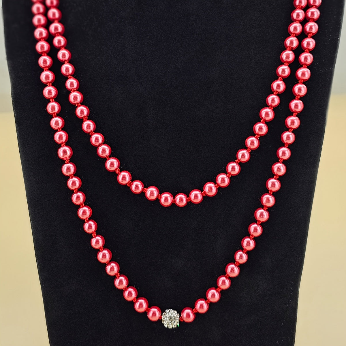 Faux Pearl Necklace 1920s Gatsby Style Bridal Wedding Accessory or Valentine's Gift