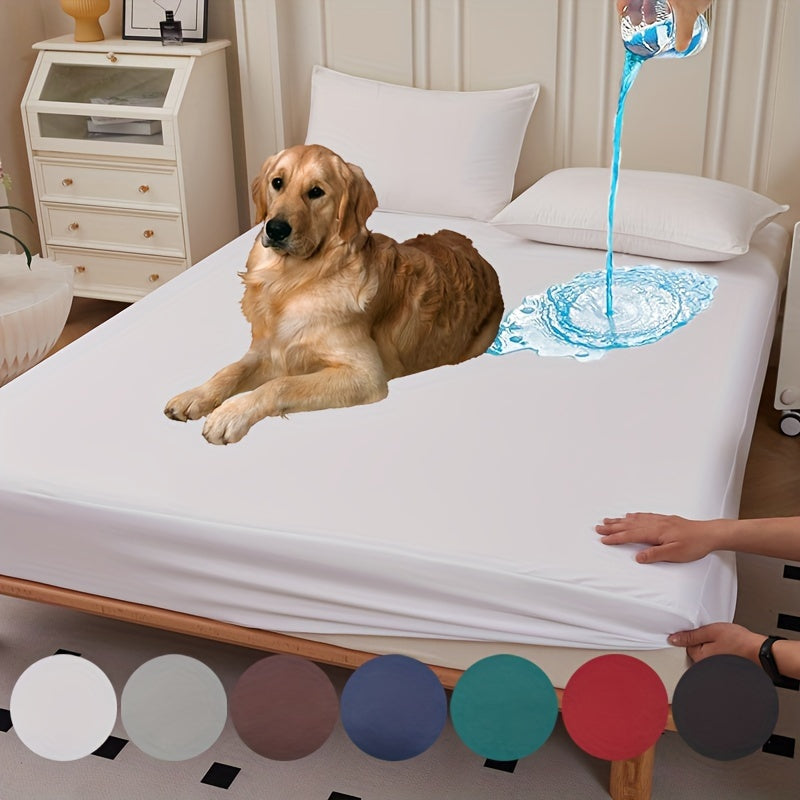 Waterproof Fitted Mattress Protector Large Noiseless Machine Washable Soft Pet Bed Cover