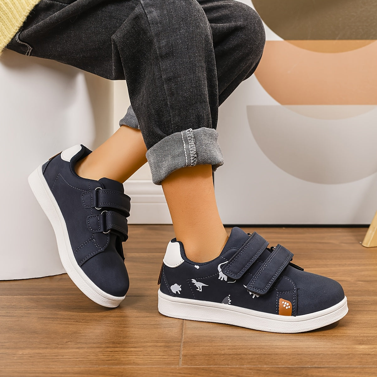 Детские кроссовки с динозаврами и регулируемыми ремешками для ежедневной носки, спорта, отпуска, возраст до 14 лет