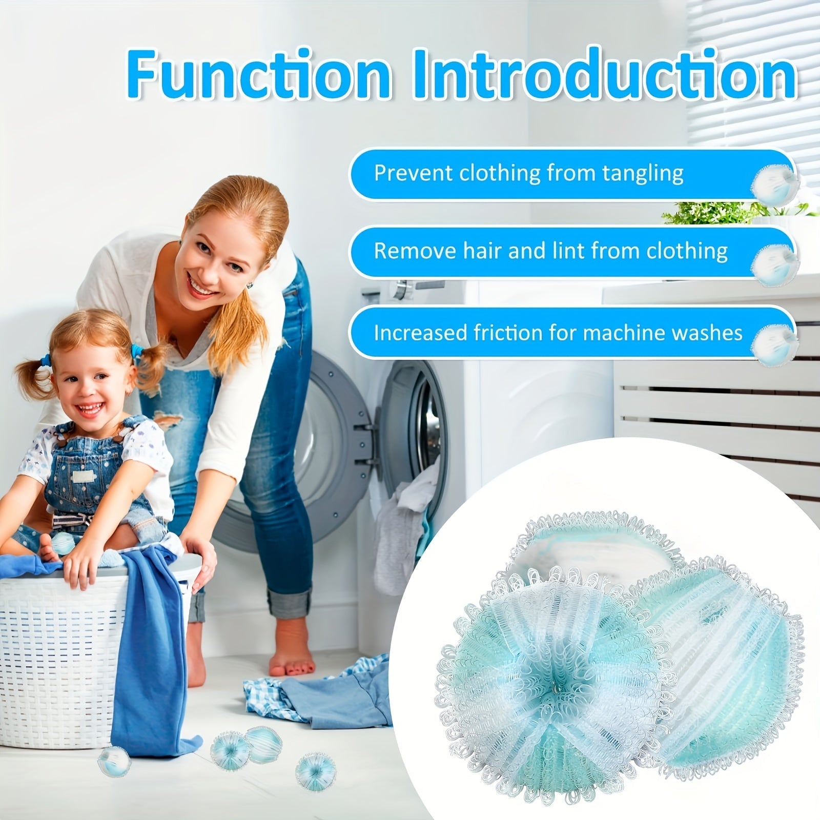 5-Pack Reusable Pet Hair Remover Balls for Laundry and Cleaning