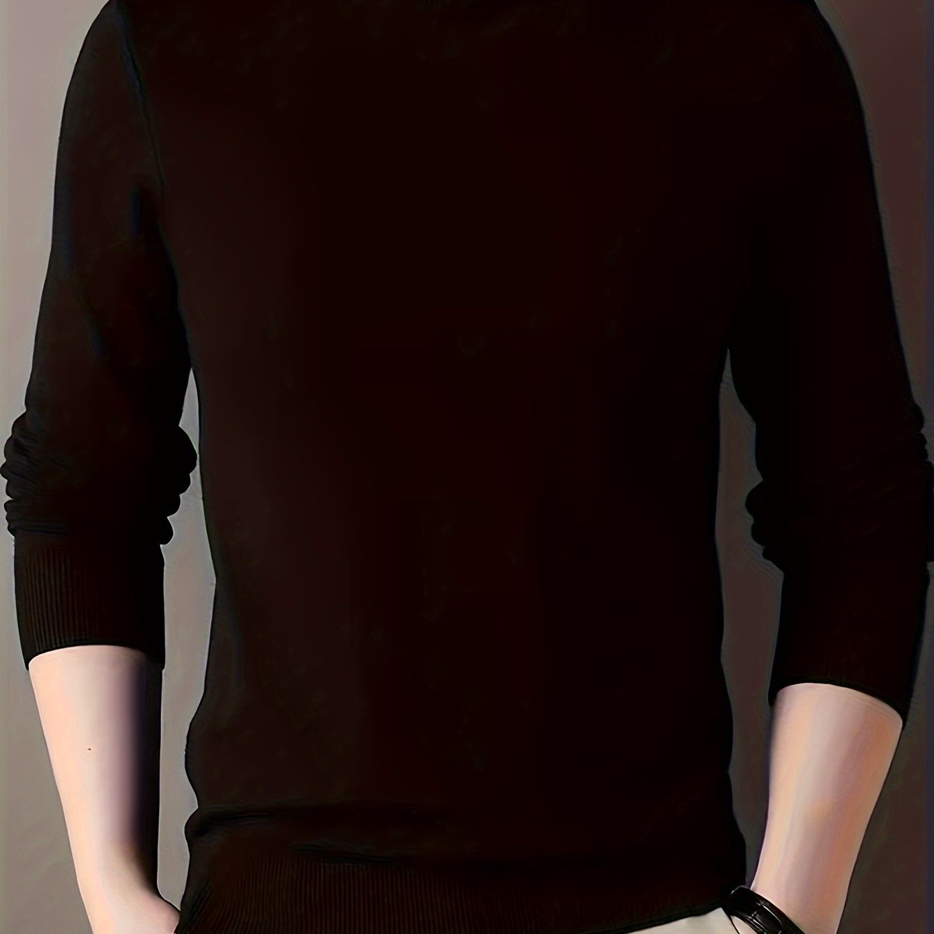 Men's Knit Sweater Hooded Fall Winter Solid Rayon Long Sleeve Stand Collar