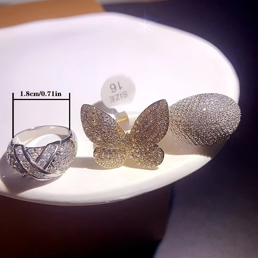 Juego de 10 anillos de zirconia cúbica sintética para mujer con diseños de corazones y piedra de nacimiento de agosto