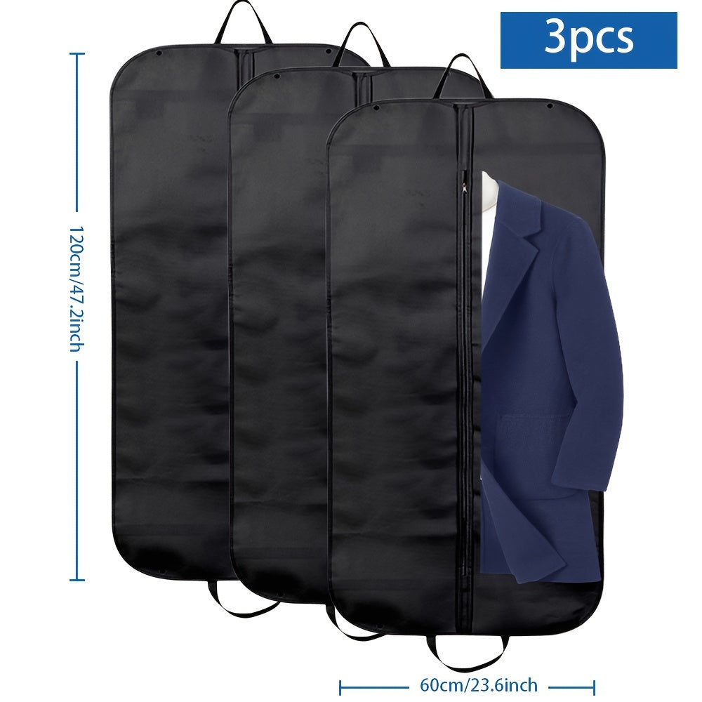Bolsa plegable para almacenamiento de ropa negra con asa para viajes y organización del armario