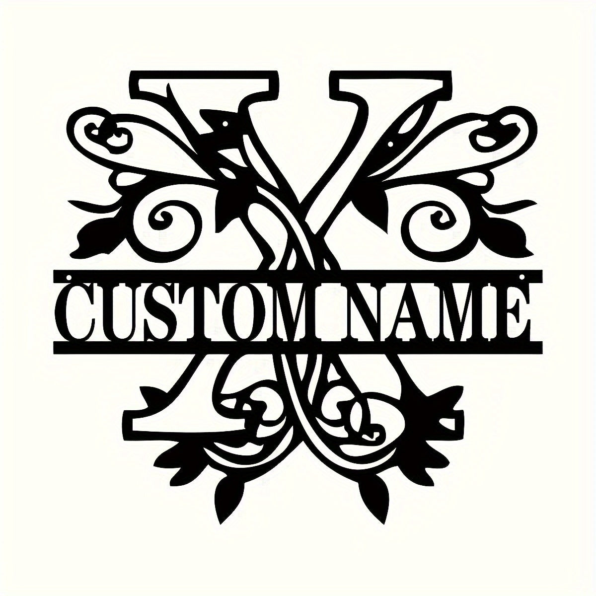 Shaxsiylashtirilgan Metall Devor San'ati - Bo'lingan Lala Monogram Dizayni - Moslashtiriladigan Temir Oila Ismi Belgisi, Uyga Ko'chish, Rojdestvo, Thanksgiving, Bitiruv va 4-Iyul Sovg'alari uchun Mukammal