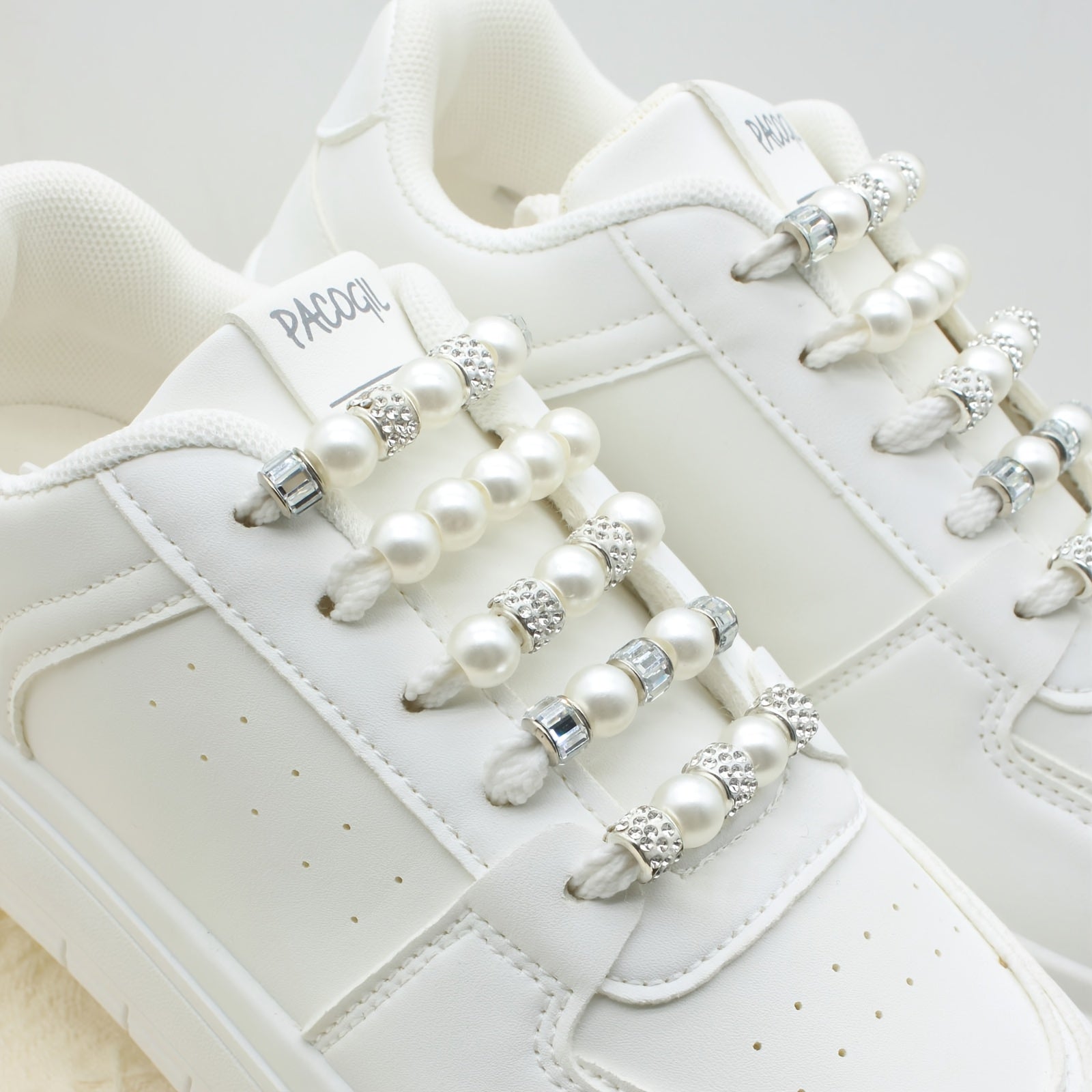 Women's Shoe Lace Beads Decoratively Rhinestone Buckles, 30 Pack