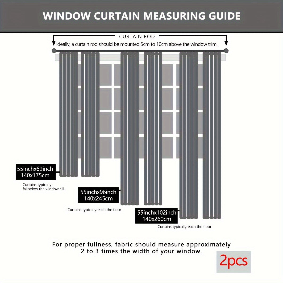 2-Piece Thick Blackout Curtains for Winter Soundproof Windproof Geometric Twill Polyester