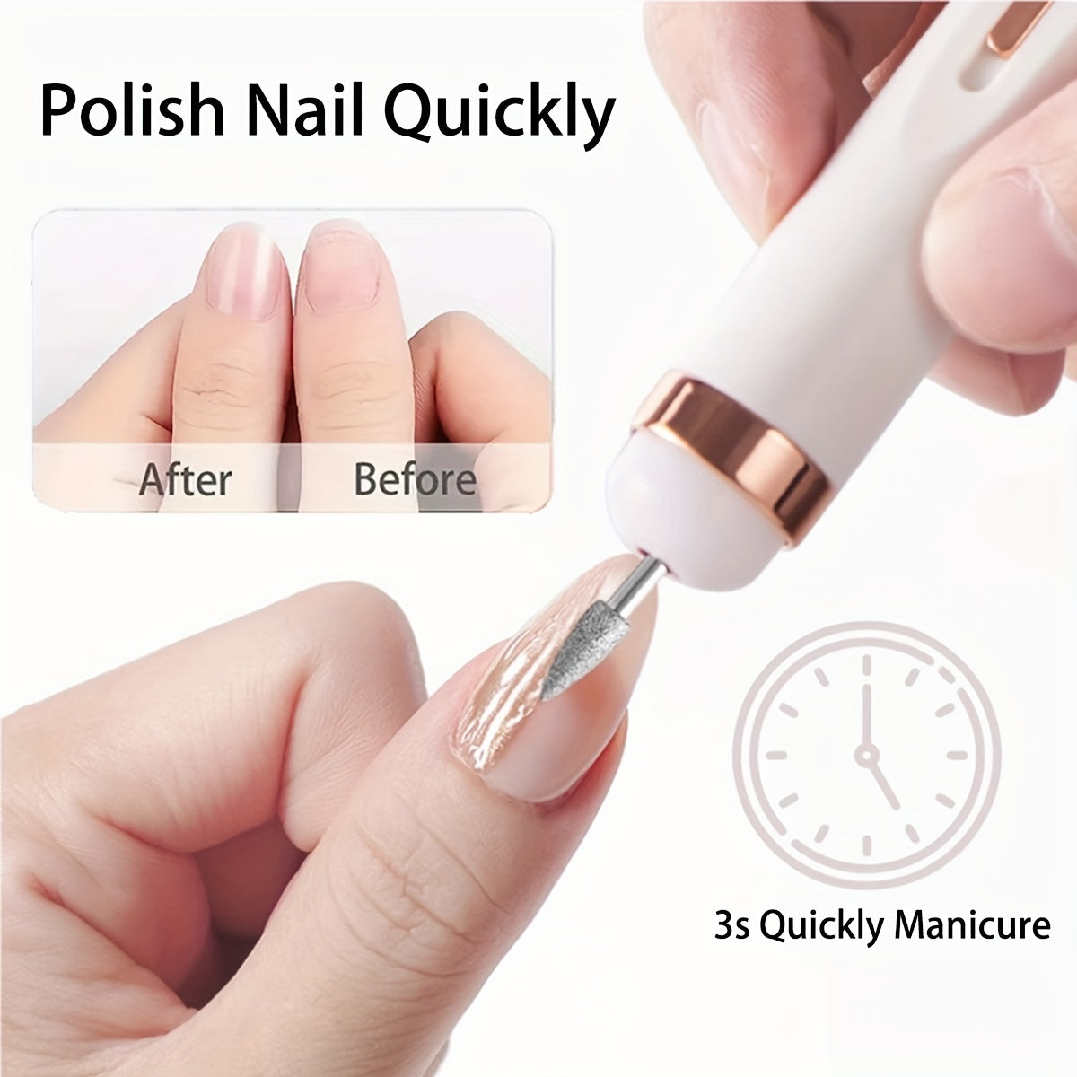 Rechargeable Electric Nail Drill Kit with 5 Drill Bits for Gel Nails and Home Use