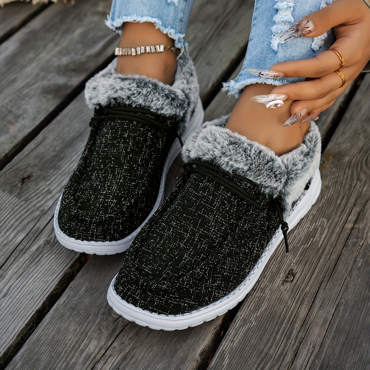 Ayollar uchun qora va ko'k casual slip-on mokasinalar, issiq, nafas oladigan, yopishmaydigan