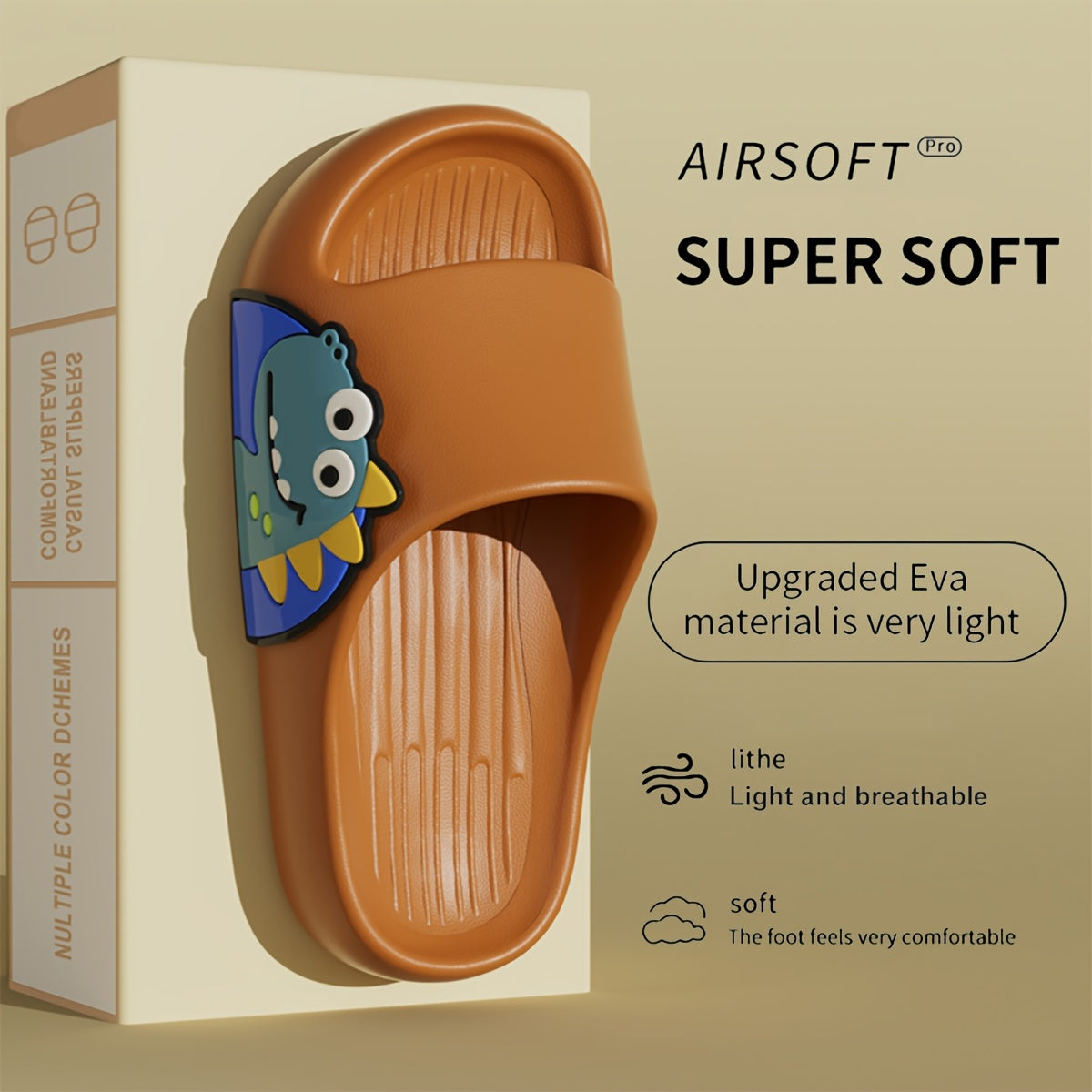 Children's Dinosaur Slides for Boys EVA Summer Non-Slip Beach Sandals